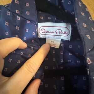 Oscar de la Renta Blue Geometric Design